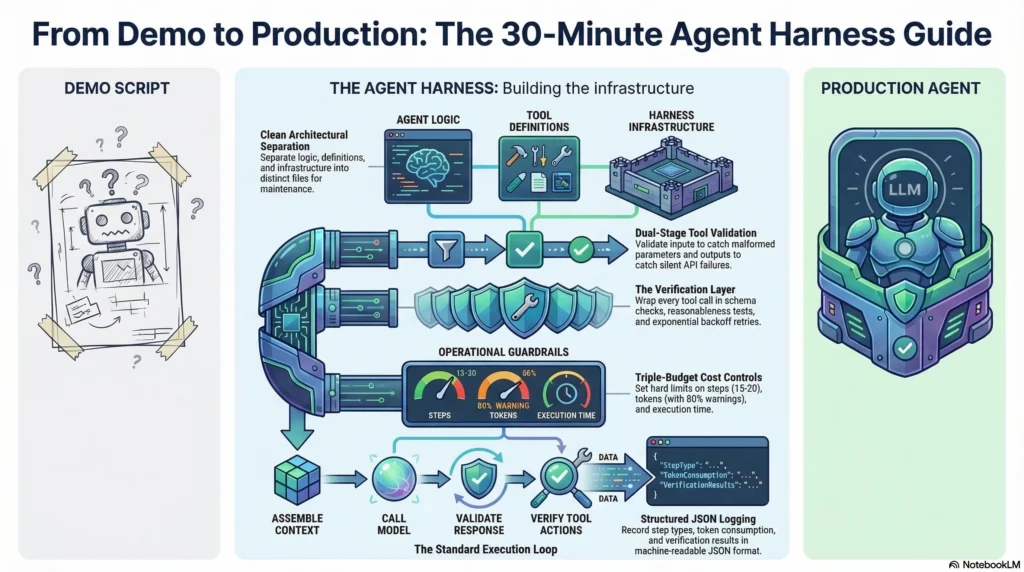 Getting Started with Agent Harness - Visual Summary agent harness getting started infographic